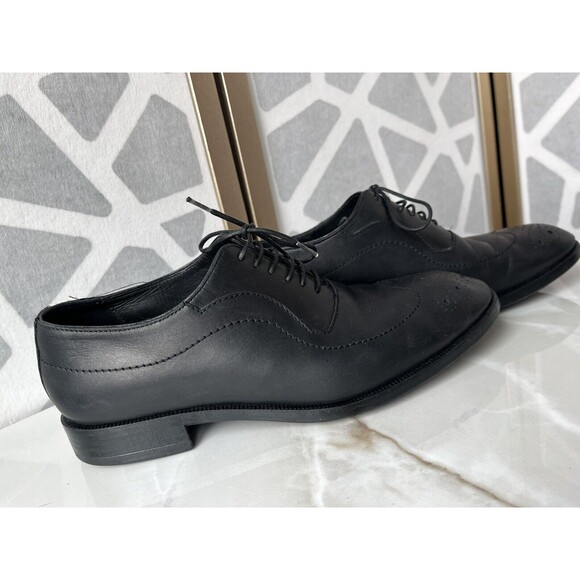 Zara Men Oxford Derby Lace Up Black Leather Dress Wingtip Shoes 40 Us 7 main image 8